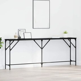 vidaXL Mesa Console Carvalho Preto 200x29x75 cm Madeira Derivada