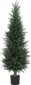 HOMCOM Planta Artificial Cipreste, 638 Folhas de Plástico, com Vaso, Resistente aos Raios UV, Verde | Aosom Portugal