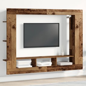 vidaXL Armário de TV Montado na Parede Madeira Velha 152x22x113 cm