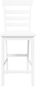 Bancos de bar 2 pcs madeira de seringueira maciça branco