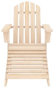 Cadeira Adirondack - Para Jardim com otomano - Em Abeto Maciço - 70x14