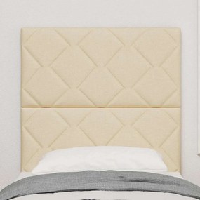 Cabeceira com Design de Blocos de Diamante Creme 80 cm em Tecido