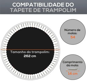 SPORTNOW Tapete de Substituição para Trampolim Redondo Ø262 cm Tapete