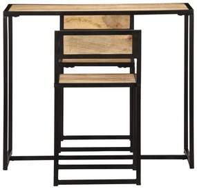 Conjunto de jantar 3 pcs madeira de mangueira maciça