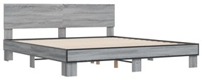 Estrutura de cama 200x200 cm derivados madeira/metal