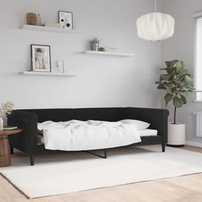 Sofá-cama 100x200 cm veludo preto