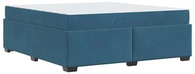 Estrutura de cama com colchão Azul escuro 180 x 200 cm Veludo
