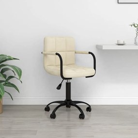 vidaXL Cadeira de escritório giratória veludo cor creme