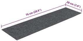 Tapetes de escada adesivos 30 pcs 76x20 cm retangular