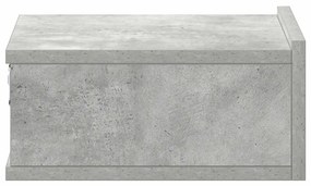 Mesa cabeceira suspensa 2pcs derivados madeira cinzento cimento