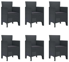 Conjunto de Jantar de Jardim 7 pcs Antracite 200 x 100 x 73 cm