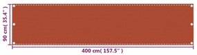 Tela de varanda 90x400 cm PEAD laranja