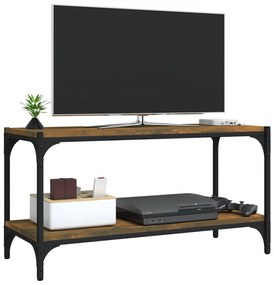Móvel de TV 80x33x41 cm derivados madeira/aço carvalho fumado