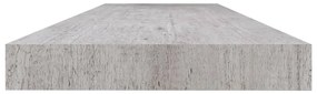 Prateleiras de parede 2 pcs 120x23,5x3,8cm MDF cinzento-cimento