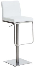 Banco de bar Panama em couro sintético 42 x 86-109 x 44 cm Branco