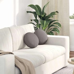 vidaXL Almofadas de Assento 2 pcs Cinzento-acastanhado Ø30 x 13 cm