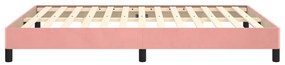 Estrutura de cama 140x190 cm veludo rosa