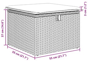 Conjunto de Sofás para Jardim de 8 Peças com Almofadas Cinza Vime Poli