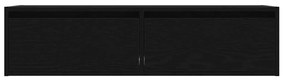 Móvel TV com luzes LED carvalho preto 100X35,5x25 cm