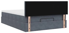 Estrutura de cama otomana com colchão 140x190cm cinzento escuro