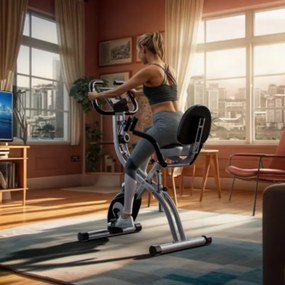 Bicicleta estática Eagle 3 dobrável com sensores de pulsação Antracite / Preto