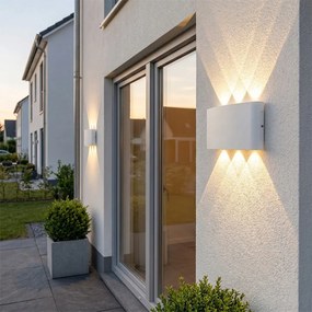 Candeeiro de parede exterior branco com LED 6 luzes IP54 - Silly
