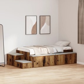 Cama com Armazenamento Madeira Velha 90x190 cm