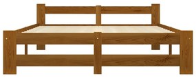 Estrutura de cama 120x200 cm madeira pinho maciço castanho mel