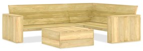 2 pcs conjunto móveis jardim madeira de pinho impregnada