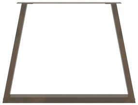 Pés para mesa de jantar em formato de V, 3 peças, aço natural, 90x(72-