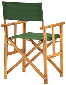 Cadeiras de realizador 2 pcs madeira de acácia sólida verde
