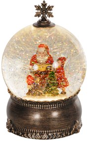 HOMCOM Bola de Neve com Música e Luzes Globo de Neve com Cena de Pai Natal e Criança Decoração de Natal Bronze | Aosom Portugal