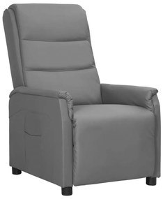 vidaXL Poltrona reclinável couro artificial cinzento