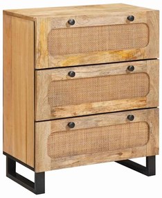 vidaXL Buffet Castanho 60 x 33 x 75 cm Madeira de manga maciça