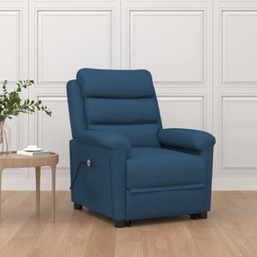 vidaXL Poltrona elevatória tecido azul