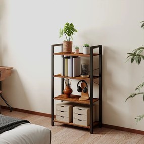 Estante para livros, com 4 prateleiras 30 x 66 x 120 cm castanho-preto