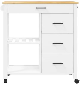 Carrinho de cozinha MONZA 84x40x90 cm madeira de pinho maciça