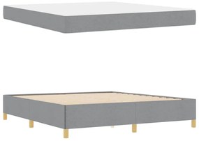 Cama Box Outros Cinza claro e Branco 180 x 200 cm tecido