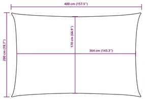 Para-sol estilo vela tecido oxford retangular 2x4 m vermelho