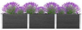 vidaXL Canteiro elevado de jardim 300x50x54 cm WPC cinzento