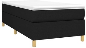 Estrutura de cama sem colchão 80x200 cm tecido preto