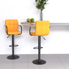 vidaXL Bancos de bar 2 pcs tecido amarelo mostarda