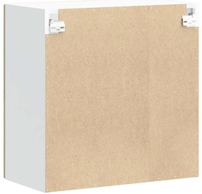 Armário de parede cozinha porta vidro Lucca carvalho artesanal