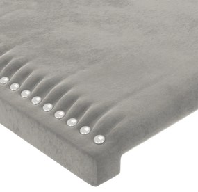 Estrutura de cama sem colchão 160x200 cm veludo cinzento-claro