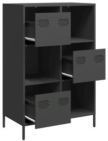 Móvel alto 68x39x103,5 cm aço preto