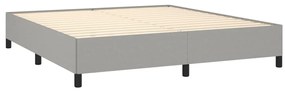 Estrutura de cama sem colchão 160x200 cm tecido cinzento-claro