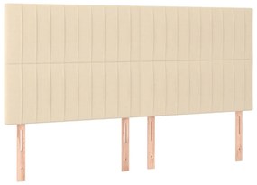 Cabeceira cama c/ LED tecido 160x5x118/128 cm crème