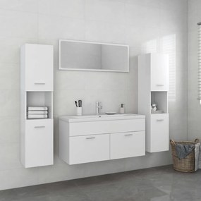 vidaXL Conjunto de móveis de casa de banho contraplacado branco