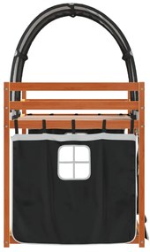Beliche com cortinas 75x190 cm pinho maciço branco e preto
