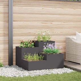 Jardineira vidaXL 80x80x60 cm Aço Preto